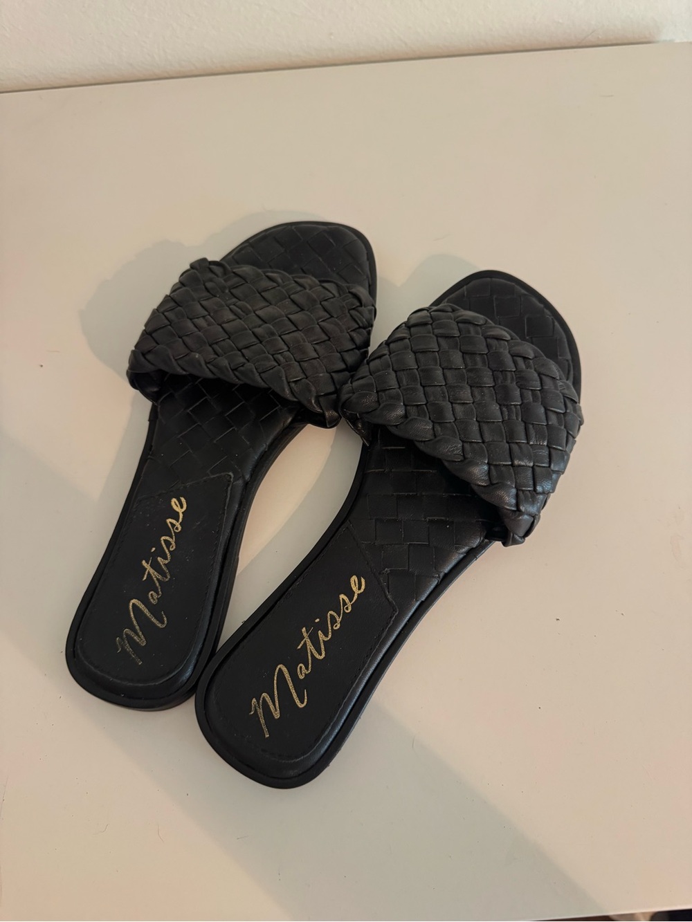 Matisse Black Braided Slide Sandals